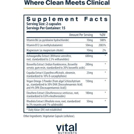 Vital Nutrients Cortisol Balance | Vegan Stress Relief Supplement | Cortisol Manager Supports Energy & Stress Levels | Ashwagandha & Magnesium for Relaxation | Gluten, Dairy, Soy Free | 90 Capsules