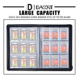 Slab Binder for Graded Cards，Holds 90 Card - 9 Pocket PSA Slab Binder for Cards Compatible with PSA CGC BGS SGC（Model A, Classic Red）