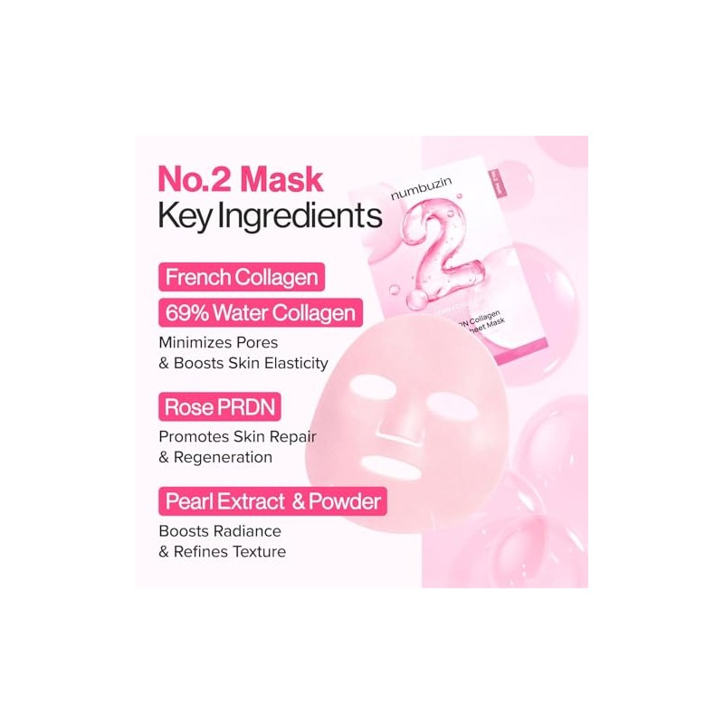 No.2 Rose PDRN Collagen Plumping Sheet Mask (10ea)