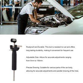 Zerone Car Wheel Arch Scriber Anti Steel 5 to 150Mm, Adjustable Stable Fix Car Dent Repair Tool, Copper Wheel Design, for Accurate Adjustments