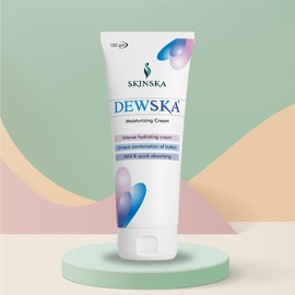 SKINSKA NATURALS - Dewska Moisturising Cream with Cocoa Butter, Shea Butter, Vitamin E, and Aloe Vera Extracts, Perfect Moisturiser for Dry and Rough Skin, 100gm