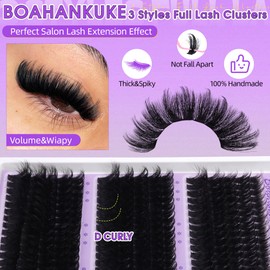 Lash Clusters 260D+280D+300D Volume Eyelash Clusters Extensions Wispy Lashes Clusters Long 14-24MM Fluff Cluster Lashes Spike Individual Lashes Thick Lash Extension Mink Cluster Eyelash by Boahankuke
