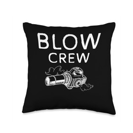 Blow Crew Autumn Leaf Blower Throw Pillow