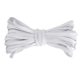 WedDecor 5mm Wide Flat Elastic Band Strong, Flexible, and Durable Elastic Rope for Sewing, Crafts, DIY for Tailoring, Thin Elastic Cord Is Perfect for Repairs and Custom Projects, White, 10 Metres