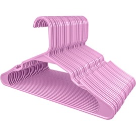 Utopia Home Clothes Hangers 50 Pack - Plastic Hangers Space Saving - Durable Coat Hanger with Shoulder Grooves (Pink)