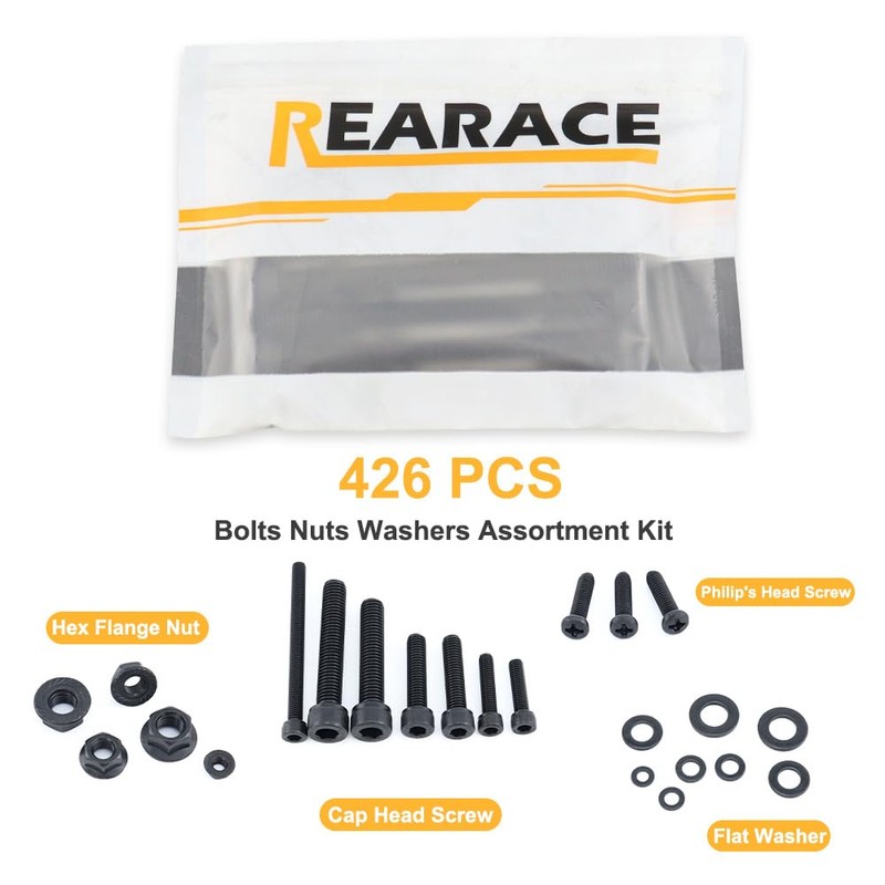 REARACE 426PCS ATV Bolt Screw Kit Fit for TRX450R 2004-2005