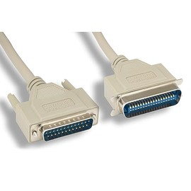 KENTEK 10 Feet FT IEEE-1284 DB25 to CN36 Parallel Serial Printer Data Cable Cord 28 AWG Bi-Directional 25 to 36 Pin Molded Male to Male M/M Centronics 18PR Port for LPT Legacy PC Mac Linux