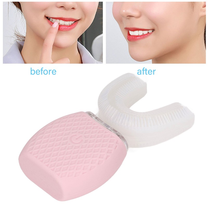 Electric Toothbrush IPX7 Waterproof U Shape Massage Ultrasonic Toothbrush with