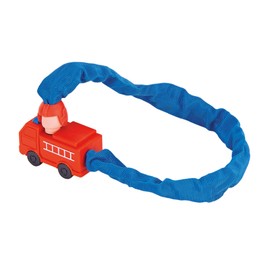 Prophete Children's Chain Lock with Fire Brigade Clasp, 650 mm Length, Diameter 3.8 mm, Safety Level 2, Textile Coating as Scratch Protection, Fire Engine Locking Mechanism