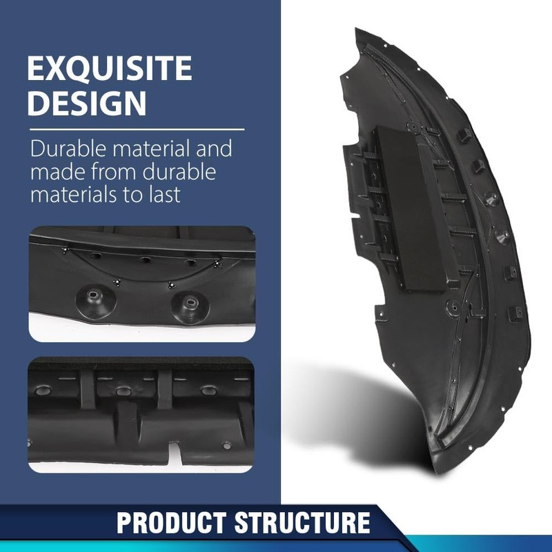 PIT66 Front Engine Splash Shield Compatible with Ford Mustang EcoBoost
