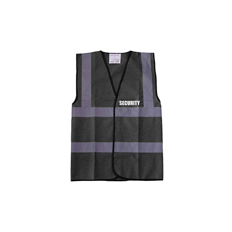Security Printed Black Hi Vis Vest/Waistcoat, Security Officer, Security Guard