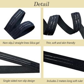 15 mm Double Silicone Backed Gripper Elastic Ribbon for Garment Sewing Accessories - 5 Yards per roll (Black)