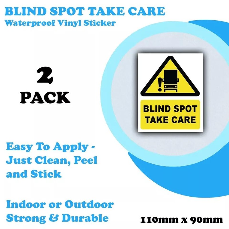 2-Pack - Blind Spot Take Care Vinyl Bumper Stickers -