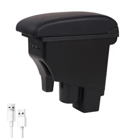 YJYWZH Car Armrest Box for Honda Fit Jazz 2002-2008, 3USB Double-Layer Armrest Organizer Box Centre Consoles Arm Rest Automotive Accessories