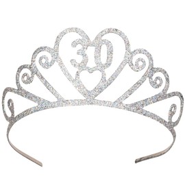 Glittered 30 Tiara Party Accessory (1 count) (1/Pkg)