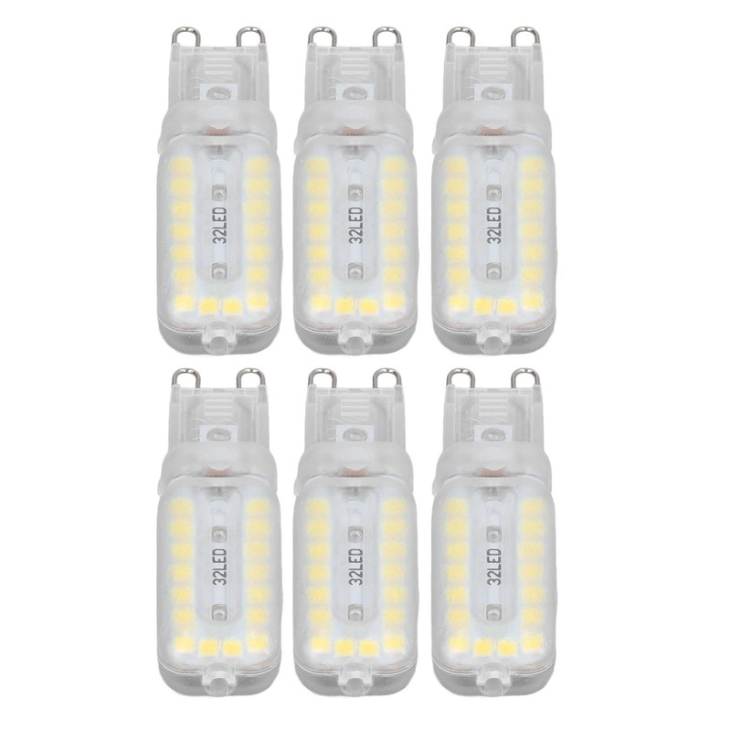 6pcs G9 LED Bulbs 7W Dimmable 360° Illumination Replacement Light