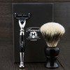 Haryali London 3 Edge Shaving Razor With Silver Tip Badger