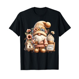 Novelty Coffee Must Haves For Mom & Dad Coffee Addict Gnome T-Shirt
