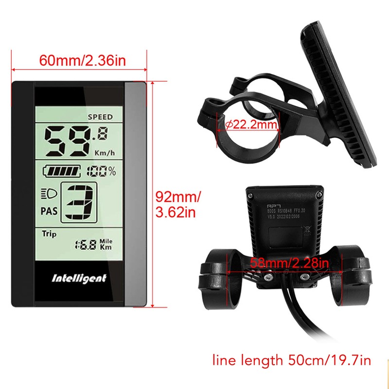 24V 36V 48V 52V 800S LCD Display Controller for Electric
