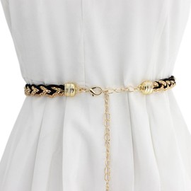 FAIRYGATE Women's Beaded Thin Waist Chain Bead Belt Dress Decoration Waist Bead Pendant, DA64, Da6411