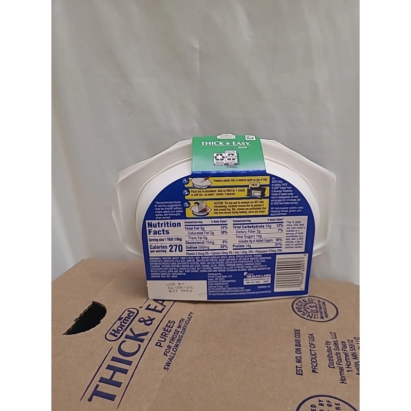 Hormel Thick & Easy Purees Thickened Food Beef Lasagna 7.oz