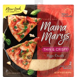 Mama Mary's 12" Thin & Crispy Ready to Bake Pizza Crusts, 2 Count (Pack of 10)