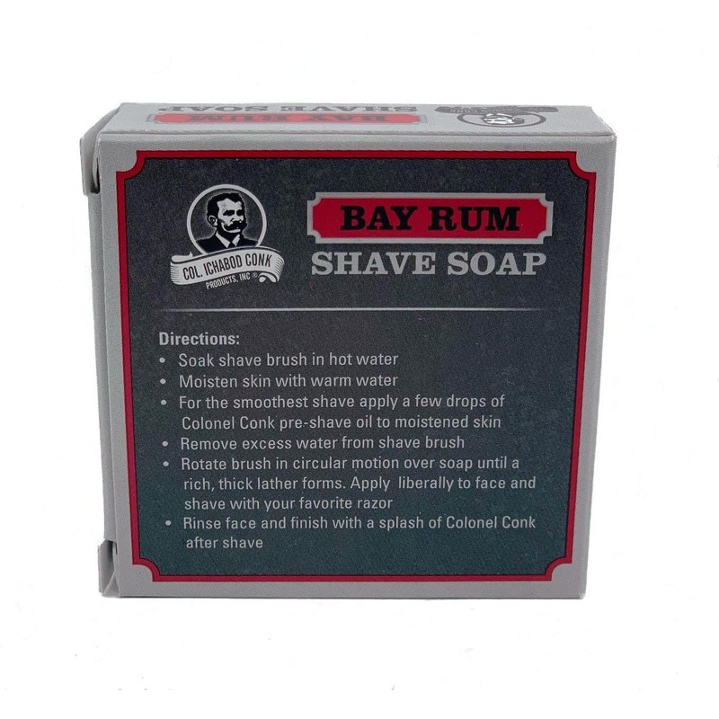 Col. Ichabod Conk Glycerin Shave Soap, 2.25oz (Bayrum 4 Pack)