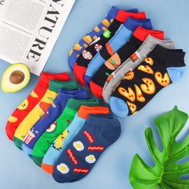 Jeasona 10/12 Pairs Men's Trainer Socks 43-46 Cotton Funny Socks Men's 43-46 Colourful Socks Men's Trainers, Multicoloured-1180