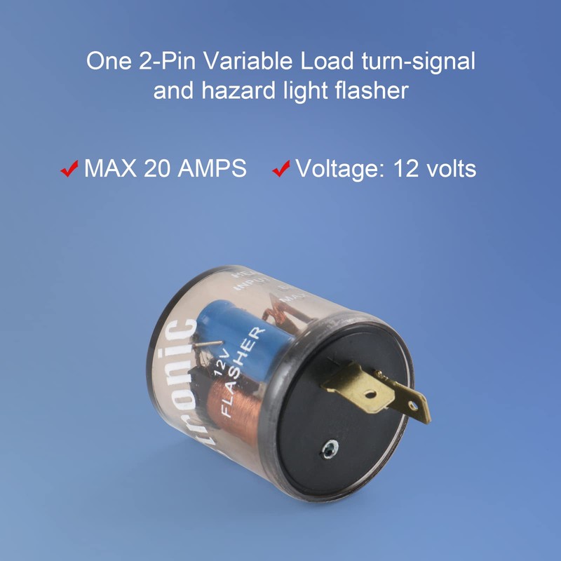 LDMINDA 2 Pin Electronic Flasher Relay 12V Turn Signal Light