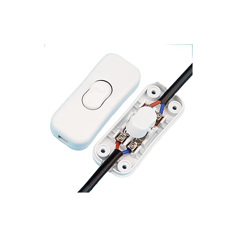 Inline Appliance Switch, On-Off DPST Control Rocker Lamp Switch for