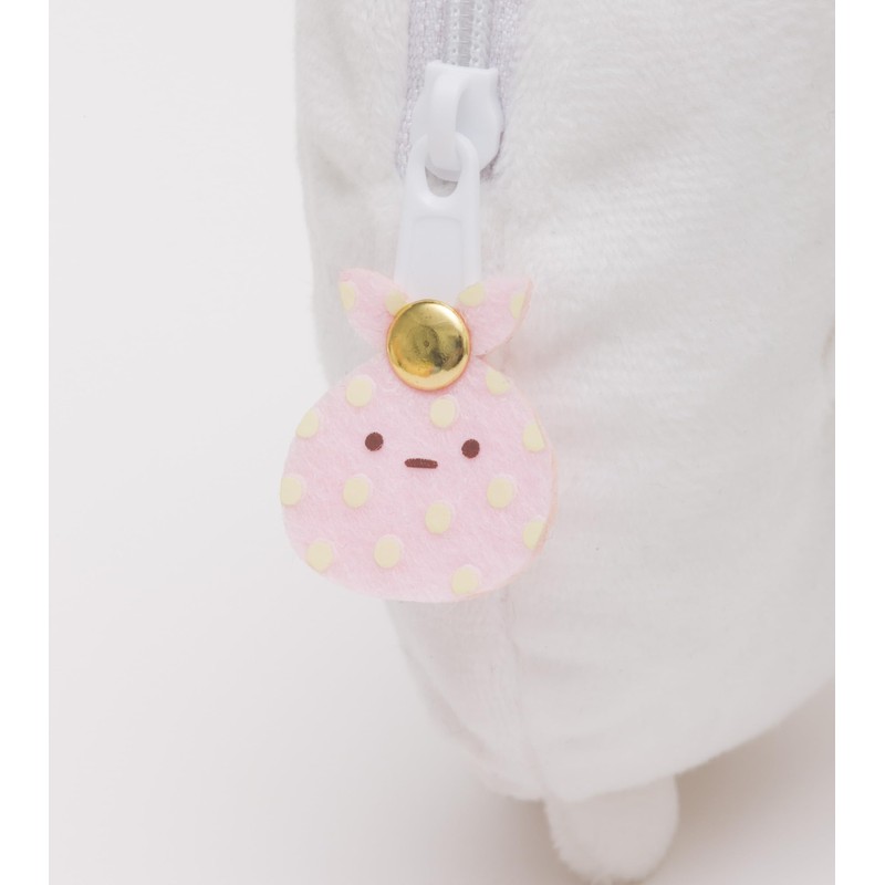 San-X Sumikko Gurashi PB69301 Plush Pass Case with Reel Shirokuma