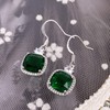 HAISWET Crystal Green Cubic Zirconia Fish Hook Dangle Earrings Silver