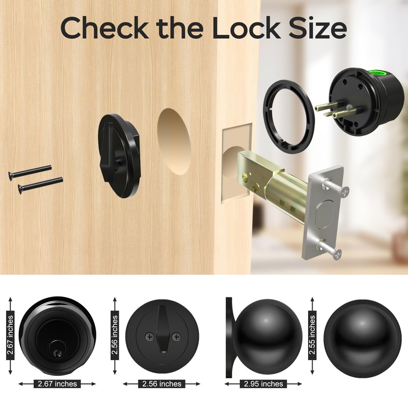 GeekTale Smart Deadbolt Lock with Passage Door Knob, Fingerprint Deadbolt