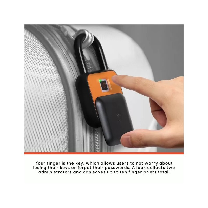 SHARPER IMAGE BRAND NEW SHARPER IMAGE DIGITAL RECHARGABLE FINGERPRINT PADLOCK