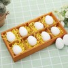 JIHUOO 50 Pcs Empty Plastic Easter Eggs White Blank Easter