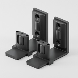 CCJH 2 Packs Sliding Barn Door Floor Guide Adjustable Bottom Double Small Rollers Guide Wall Mounted