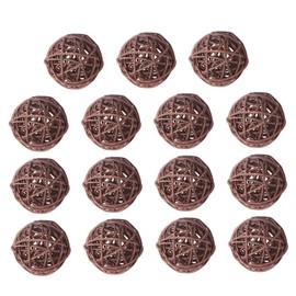 CORHAD 15pcs Brown Wicker Rattan Ball DIY Craft Decorative Vine Pendants Creative Hanging Orbs for Kindergarten Hotel Bar Home Decor