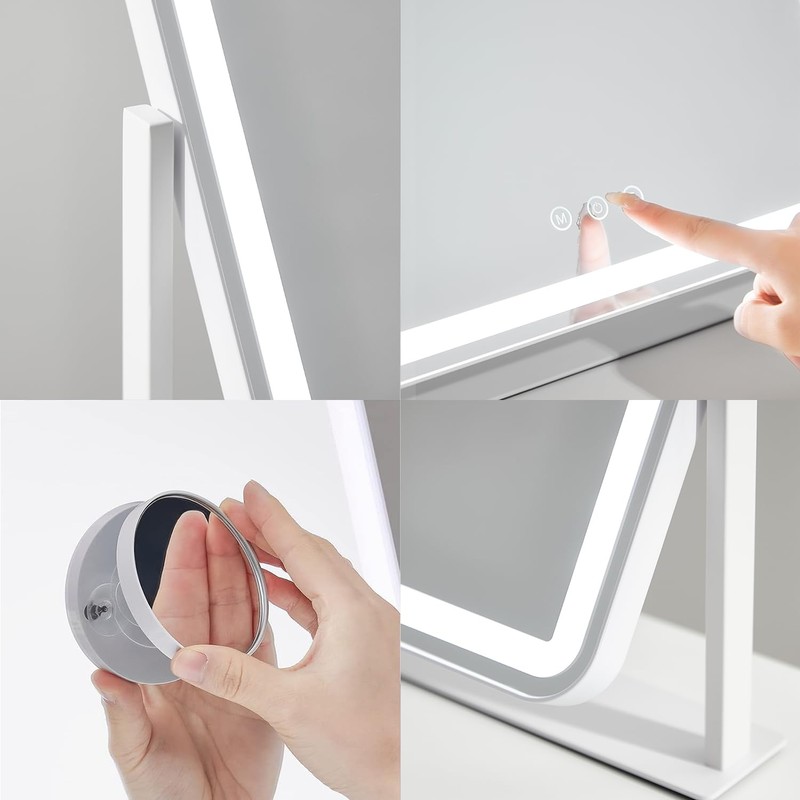 HIEEY Vanity Mirror with Lights, Makeup Mirror with Lights, Three
