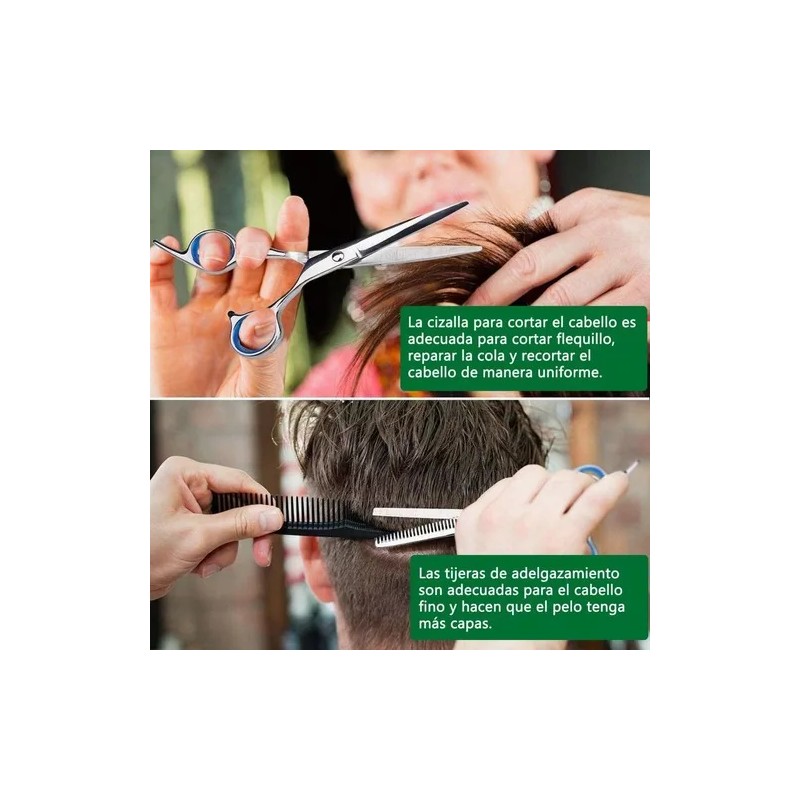 LS Tijeras Barbero Cabello Estilista Inoxidable Portátil Kit