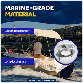 Five Oceans Heavy-Duty Ski Tow Hook - Marine Boat Polished Premium-Quality 316 Stainless Steel Transom Mount - Flush Mount - FO4799