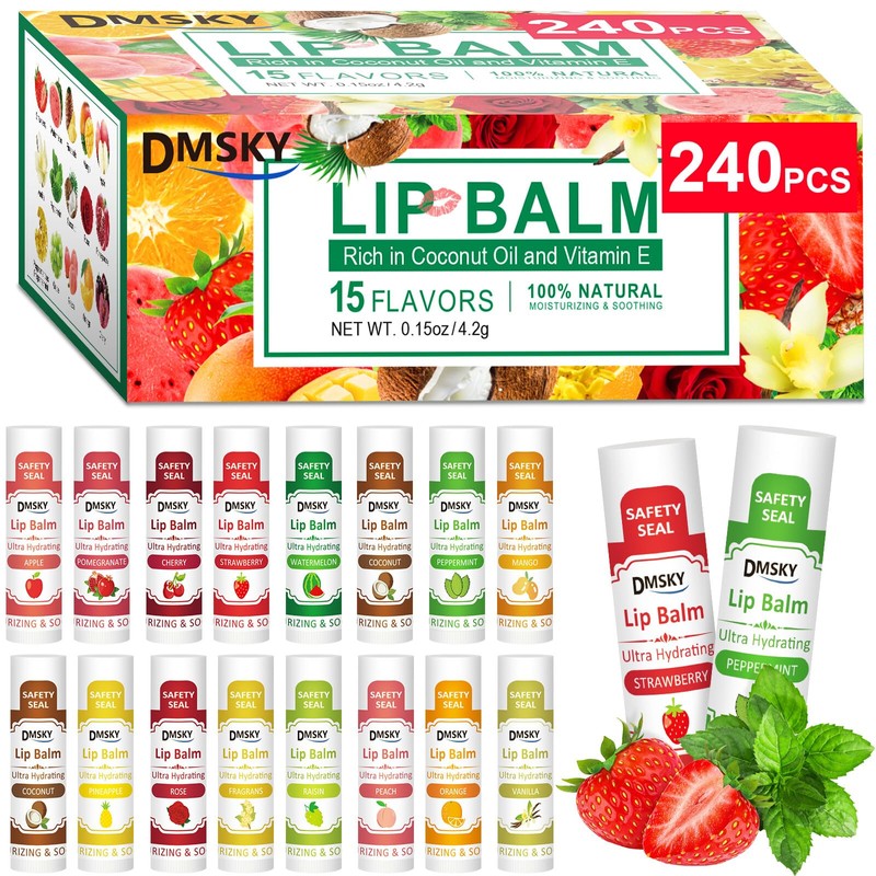 Dmsky- Bálsamo labial DMSKY, paquete de 240, bálsamo labial a