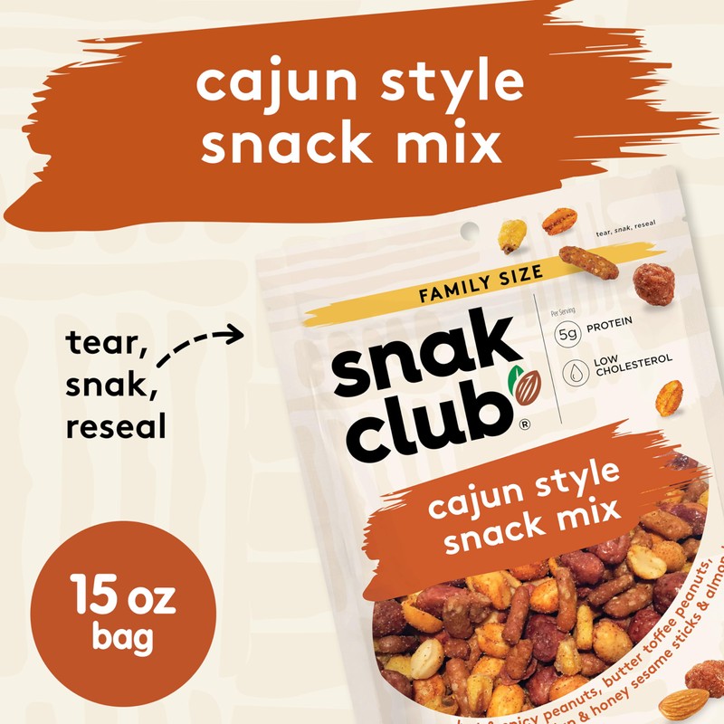 Snak Club Cajun Style Snack Mix with Hot and Spicy