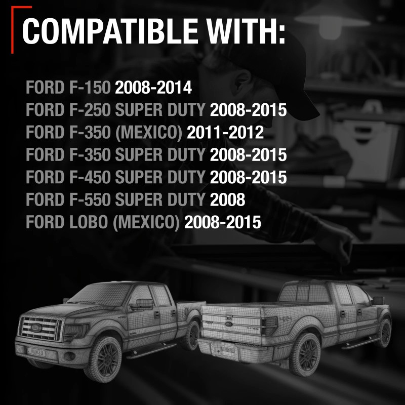 T1A Tailgate Handle for Ford F-Series, Lobo - Chrome, w/