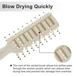 VOCOSTE Vented Hair Brush, Styling Brush with Ball-Tipped Bristles, Vent Brush for Blow Drying Wet, Short, Curly, or Straight Hair, Curly Hair Brushes for Men and Women, Beige