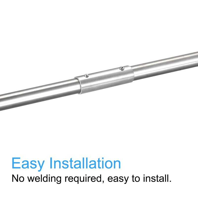 QUARKZMAN Straight Pipe Connector, 316 Stainless Steel 2-Way Handrail Pipe