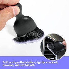 AOCISKA Car Interior Detailing Brush,Soft Bristle Cleaning Brush Car Detailing Brush Dusting Brush,Car Interior Cleaning Tool,Auto Detail Brush Car Dash Duster Brush (Black&White)