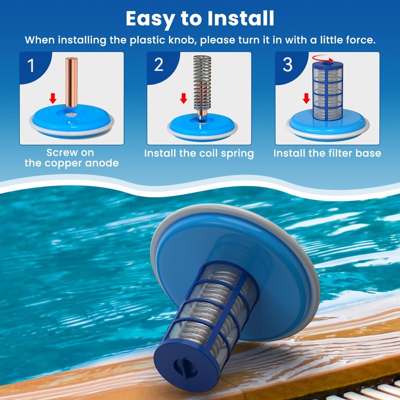 Troxlly Pool Ionizer Copper Replacement Kit - 2PCS Replacement Copper