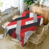 Zaueky Geometric Pattern Rectangle Tablecloth Red Black White Grey Crisscross