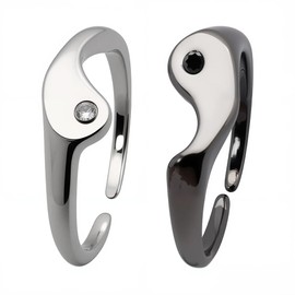 Pliwcas Matching Promise Rings for Couples 2Pcs Yin and Yang Ring Set Adjustable Creative Anniversary Wedding Gifts for Him Her Long Distance Graduation Gift Ideas Future Husband and Wife Gifts