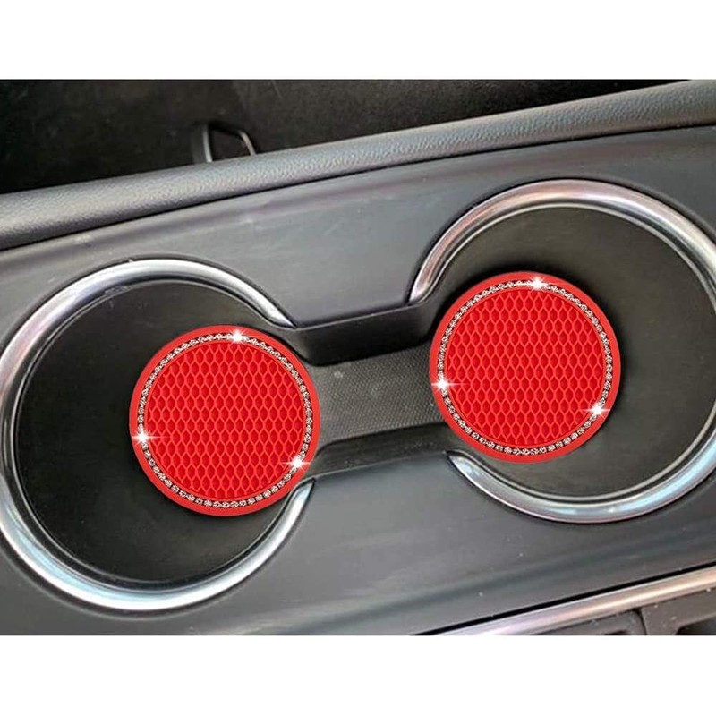 AHCUTE 4 Pcs Bling Car Coasters - Universal Vehicle Bling